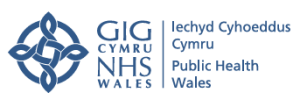 Logo Iechyd Cyhoeddus Cymru / Public Health Wales